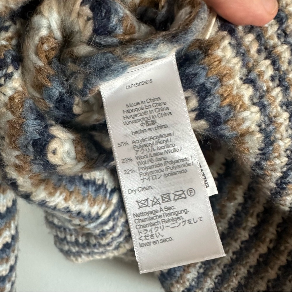 Madewell Waller Crop Cardigan Sweater Stripe Fuzzy Chunky Wool Blend XS - Picture 10 of 10